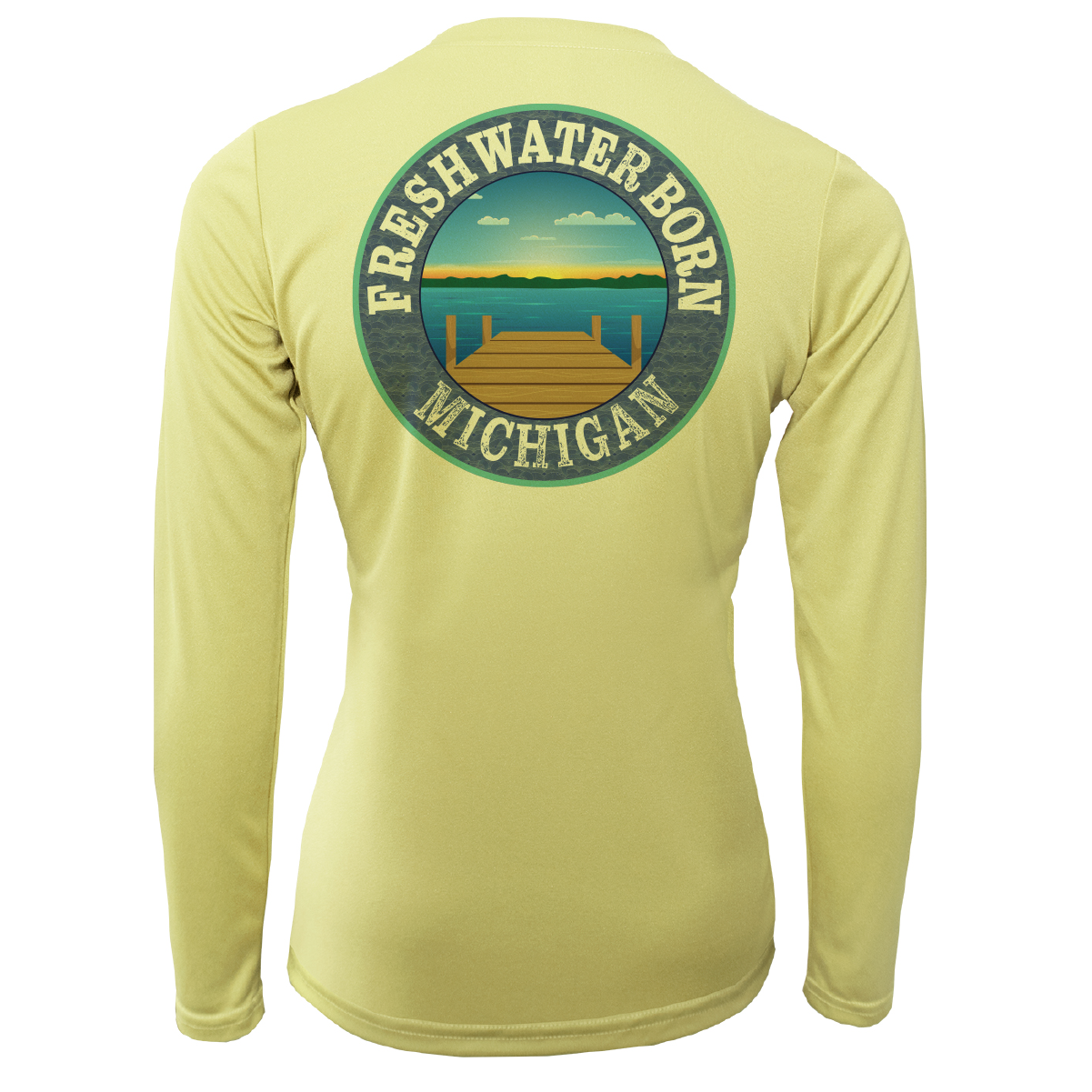 Michigan USA Freshwater Born Women's Long Sleeve UPF 50+ Dry-Fit Shirt