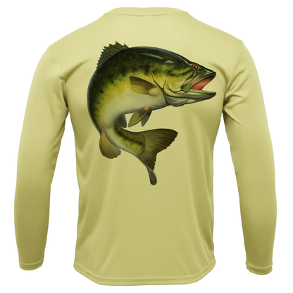 Florida Freshwater Born Largemouth Bass Boy's Long Sleeve UPF 50+ Dry-Fit Shirt
