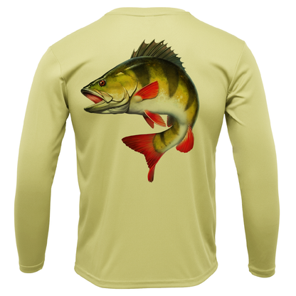 Michigan Freshwater Born Perch Boy's Long Sleeve UPF 50+ Dry-Fit Shirt