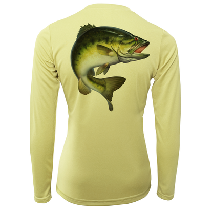 Florida Freshwater Born Largemouth Bass Women's Long Sleeve UPF 50+ Dry-Fit Shirt