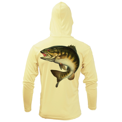 Michigan Freshwater Born Smallmouth Bass Men's Long Sleeve UPF 50+ Dry-Fit Hoodie