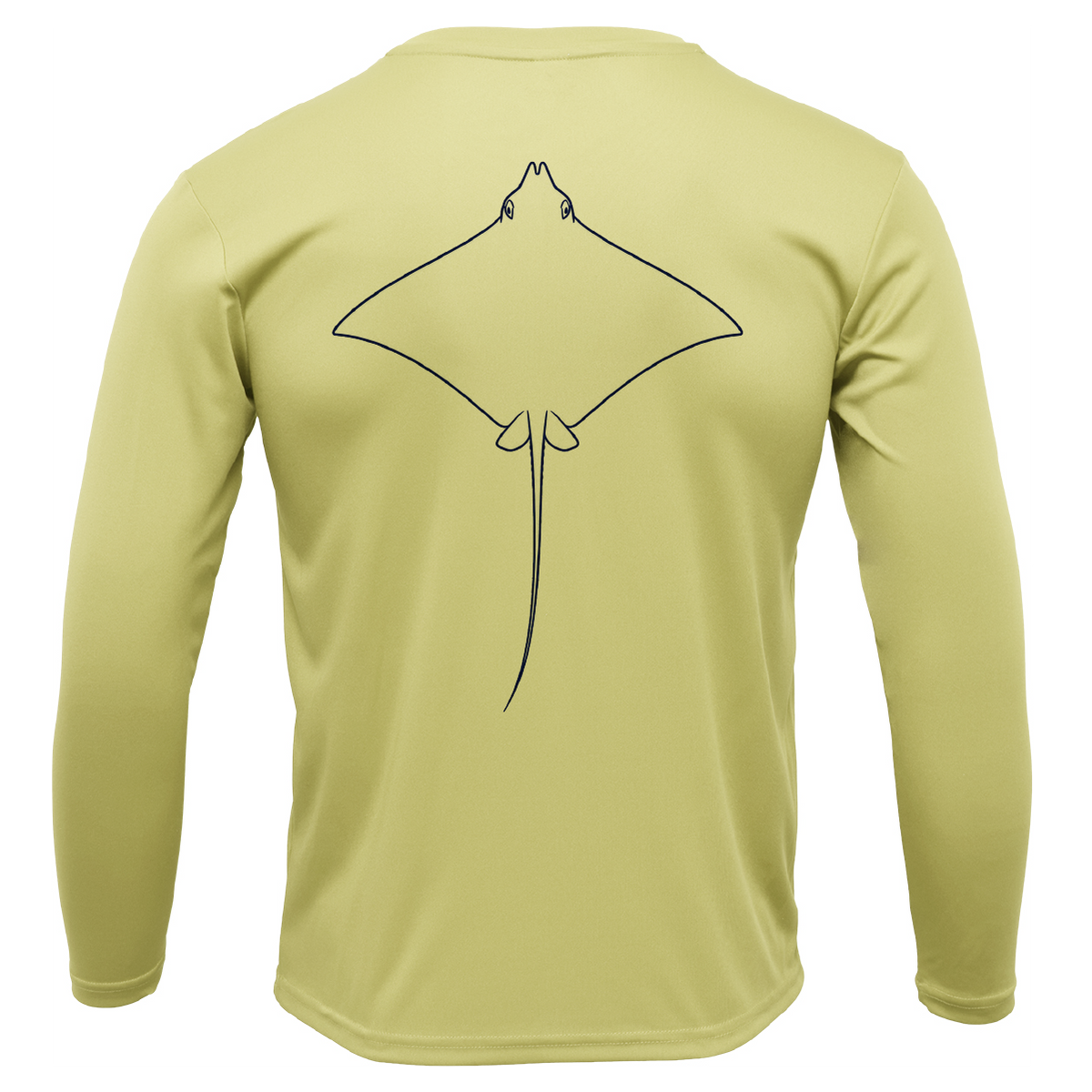 Eagle Ray Outline Men's Long Sleeve UPF 50+ Dry-Fit Shirt