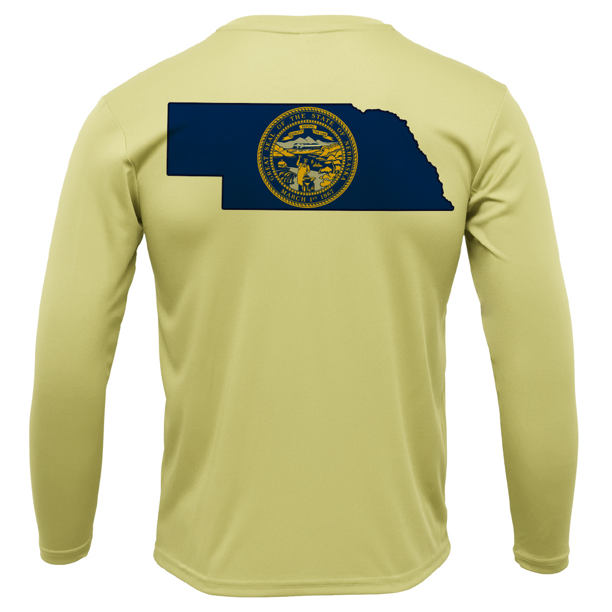 Nebraska Freshwater Born State Flag Men's Long Sleeve UPF 50+ Dry-Fit Shirt