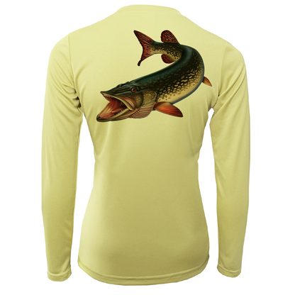 Michigan Freshwater Born Pike Women's Long Sleeve UPF 50+ Dry-Fit Shirt