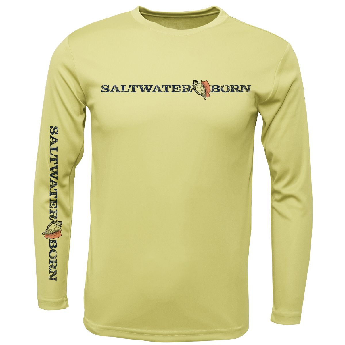 Key West, FL Saltwater Born Linear Logo Long Sleeve UPF 50+ Dry-Fit Shirt
