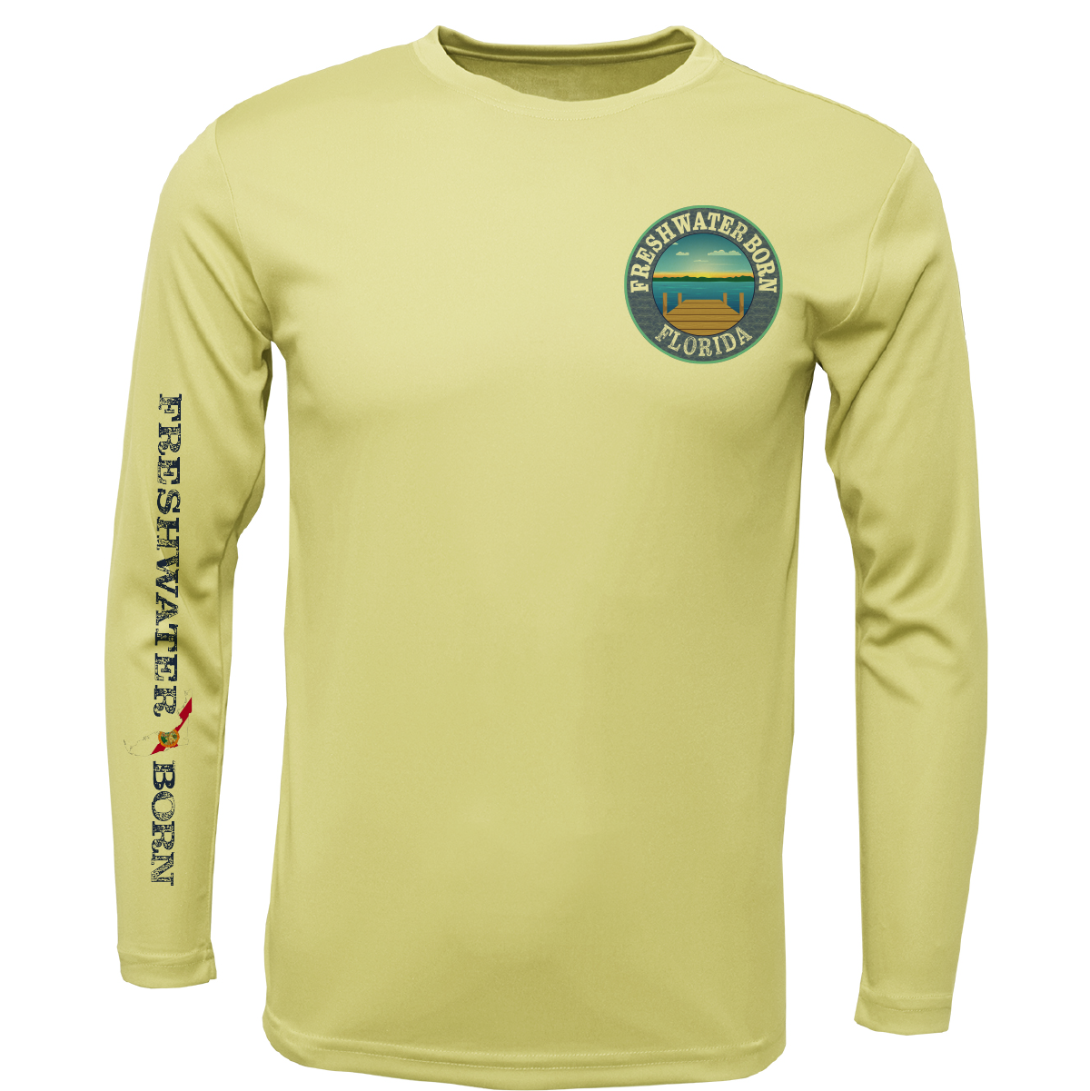 Florida Freshwater Born Largemouth Bass Men's Long Sleeve UPF 50+ Dry-Fit Shirt