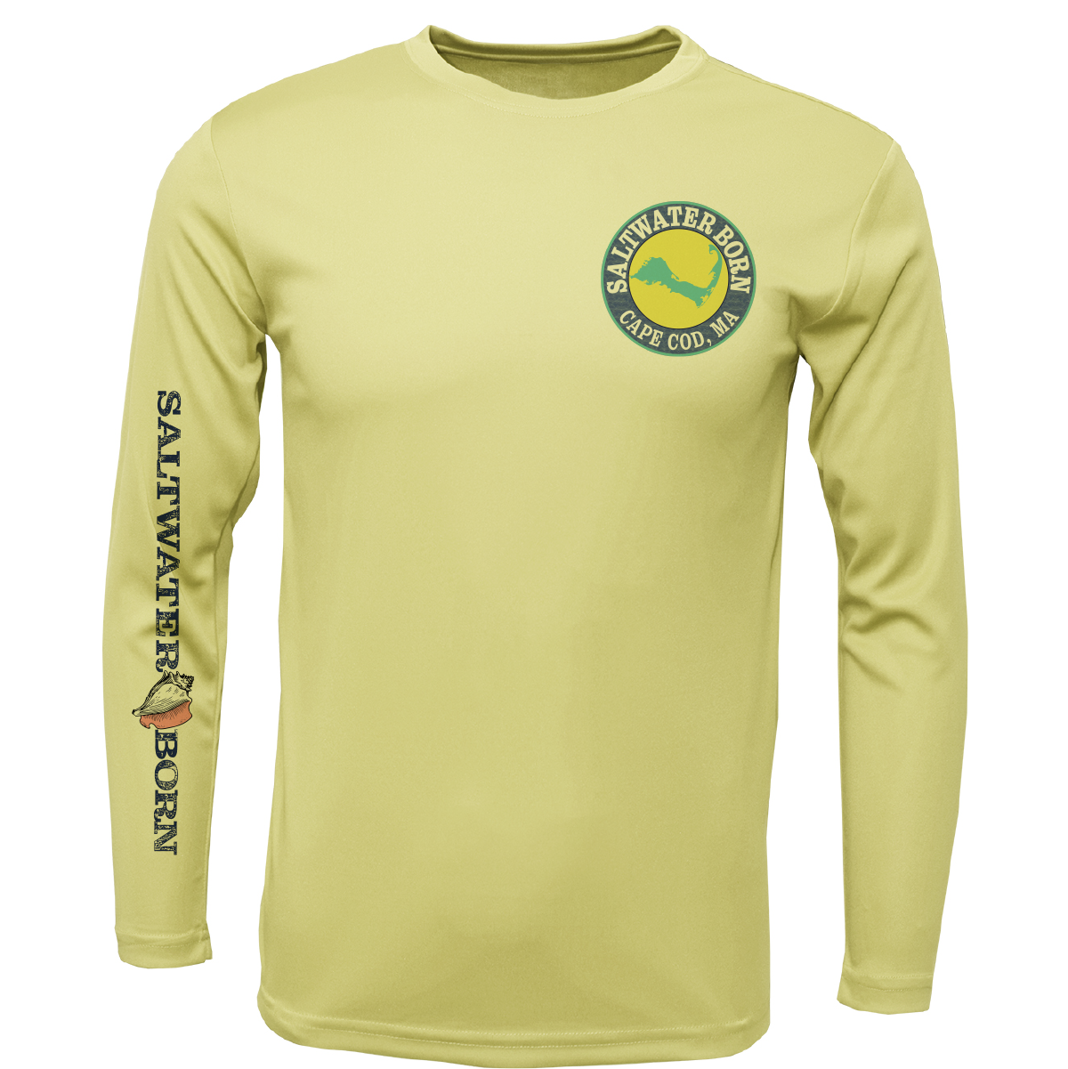 Cape Cod, MA Jaws Boy's Long Sleeve UPF 50+ Dry-Fit Shirt