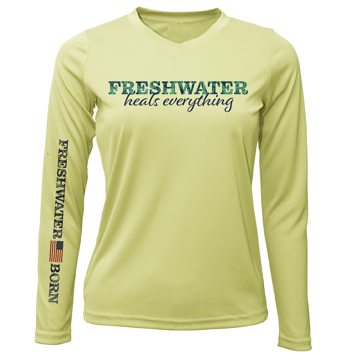 Texas "Freshwater Heals Everything" Women's Long Sleeve UPF 50+ Dry-Fit Shirt