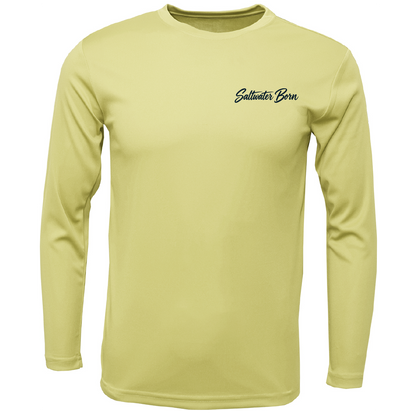 Long Island, NY Saltwater Born Sportfish Men's Long Sleeve UPF 50+ Dry-Fit Shirt
