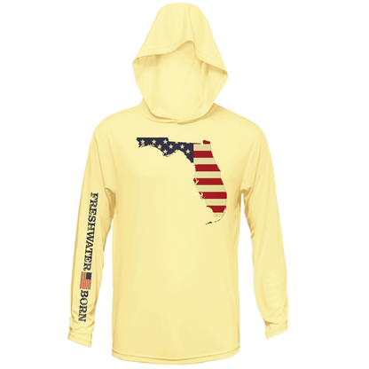 State of Florida USA Freshwater Born Men's Long Sleeve UPF 50+ Dry-Fit Hoodie