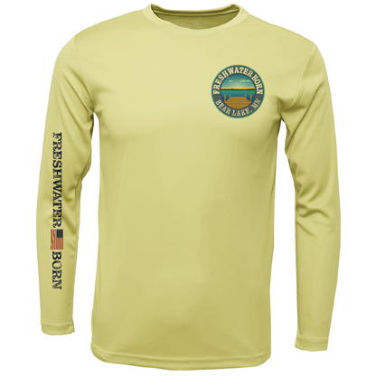 Bear Lake, MN Freshwater Born State Flag Men's Long Sleeve UPF 50+ Dry-Fit Shirt