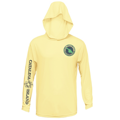 Avalon, CA Saltwater Adventure Men's Long Sleeve UPF 50+ Dry-Fit Hoodie
