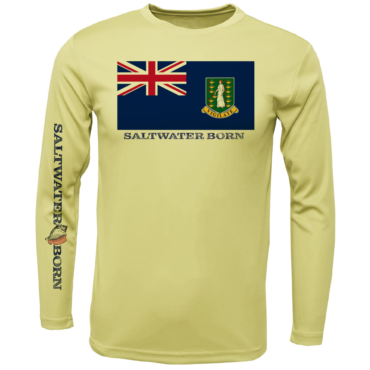 British Virgin Islands Flag Men's Long Sleeve UPF 50+ Dry-Fit Shirt