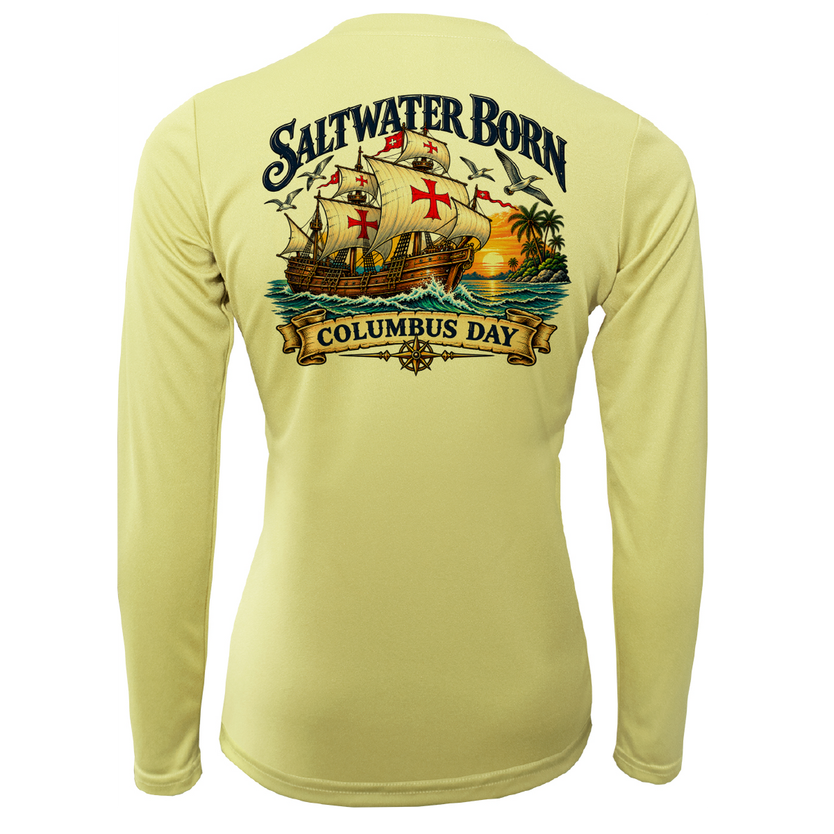 Columbus Day Ship Women's Long Sleeve UPF 50+ Dry-Fit Shirt