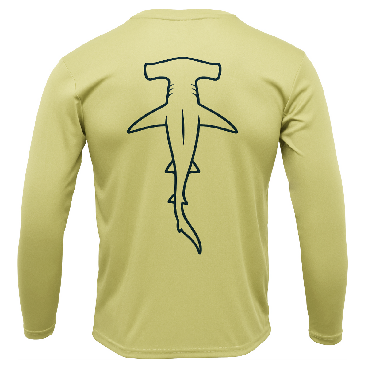 Hammerhead Outline Men's Long Sleeve UPF 50+ Dry-Fit Shirt