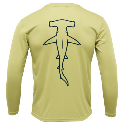 Hammerhead Outline Men's Long Sleeve UPF 50+ Dry-Fit Shirt