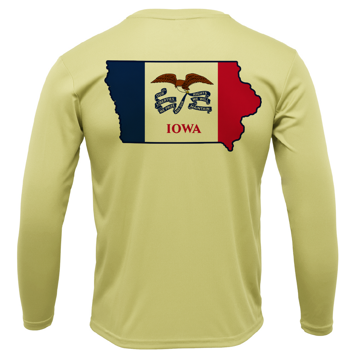 Des Moines, IA Freshwater Born State Flag Men's Long Sleeve UPF 50+ Dry-Fit Shirt