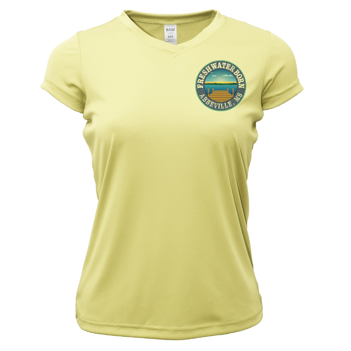 Freshwater Born Abbeville, MS Largemouth Bass Women's Short Sleeve UPF 50+ Dry-Fit Shirt