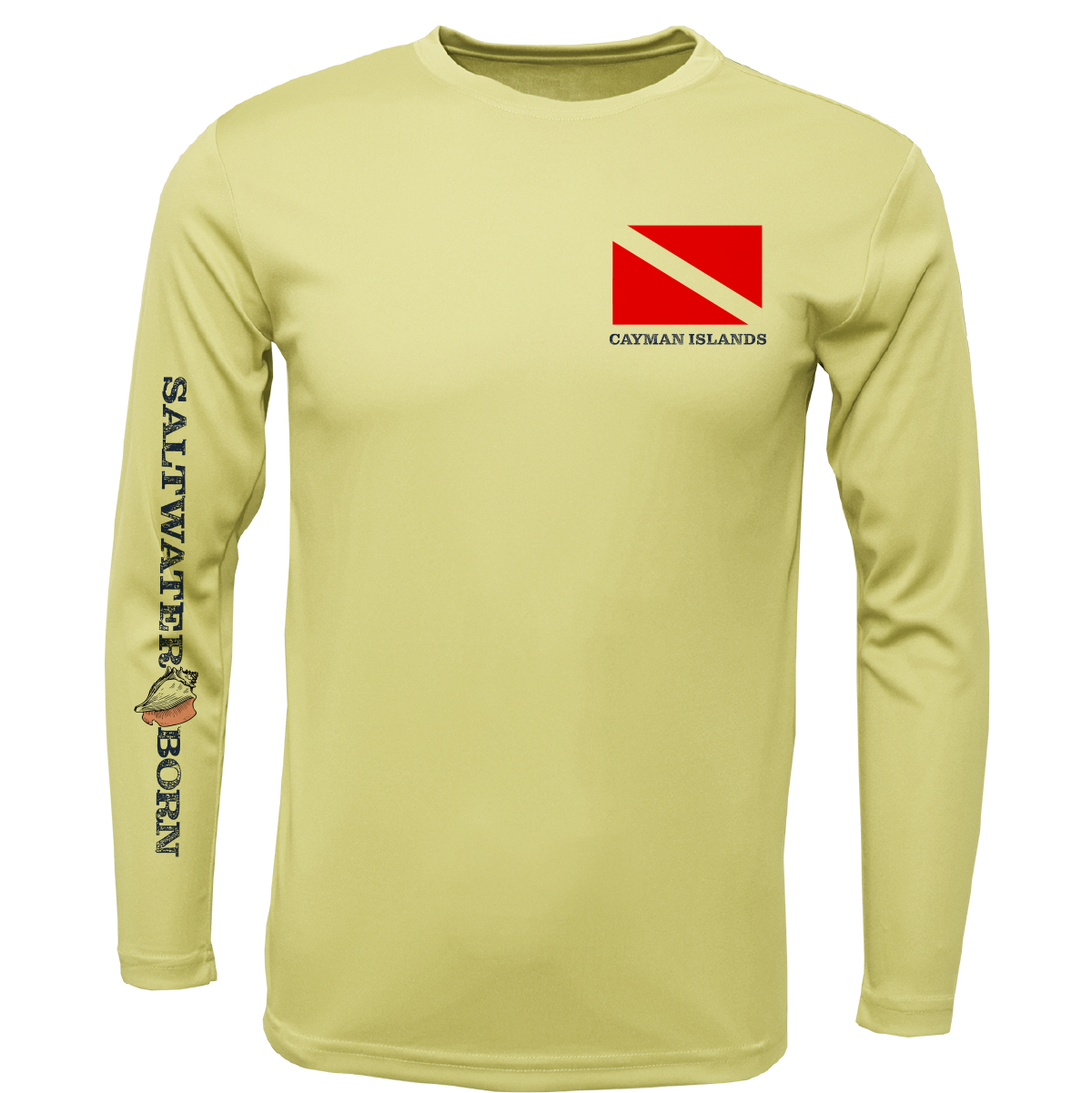 Cayman Islands Diver Men's Long Sleeve UPF 50+ Dry-Fit Shirt