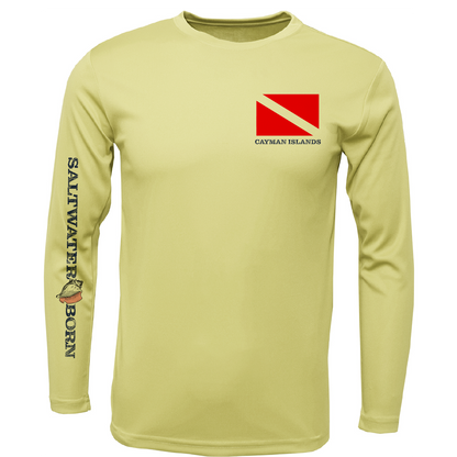 Cayman Islands Diver Men's Long Sleeve UPF 50+ Dry-Fit Shirt