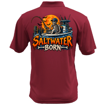 Dead Men Fish Still Men's Short Sleeve UPF 50+ Dry-Fit Polo