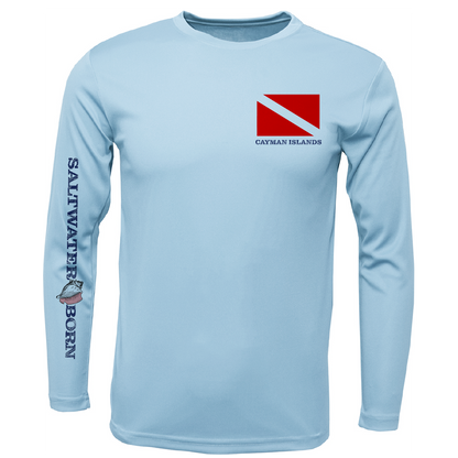 Cayman Islands Diver Men's Long Sleeve UPF 50+ Dry-Fit Shirt
