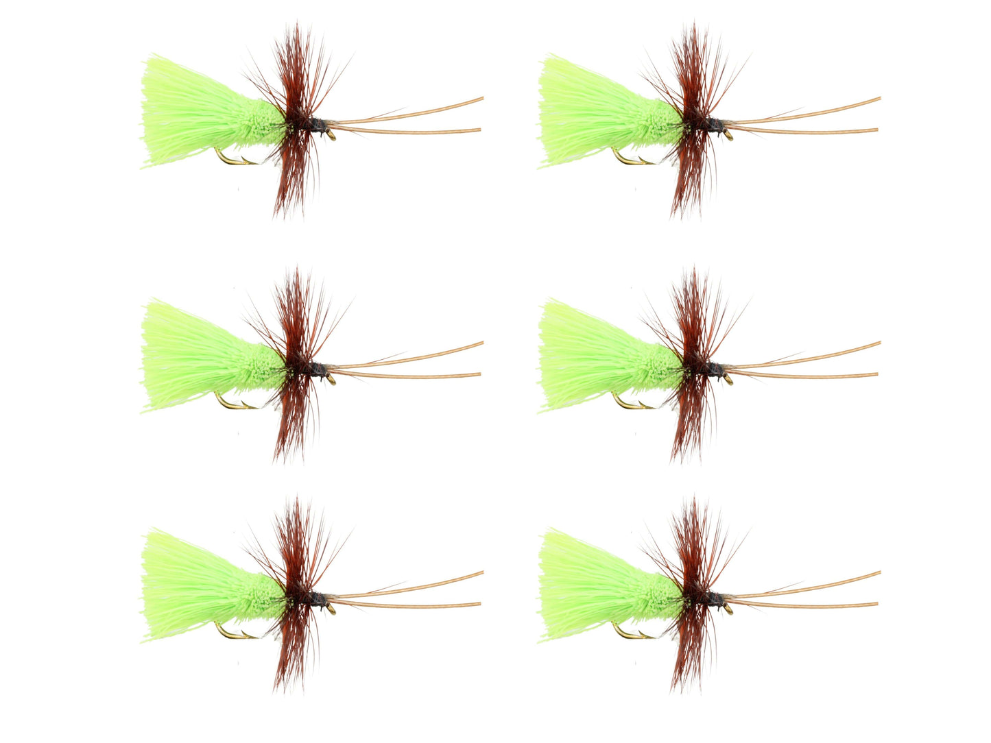 Wild Water Fly Fishing Chartreuse Goddard Caddis, Size 12 (Qty 6) | SendIt Sailing