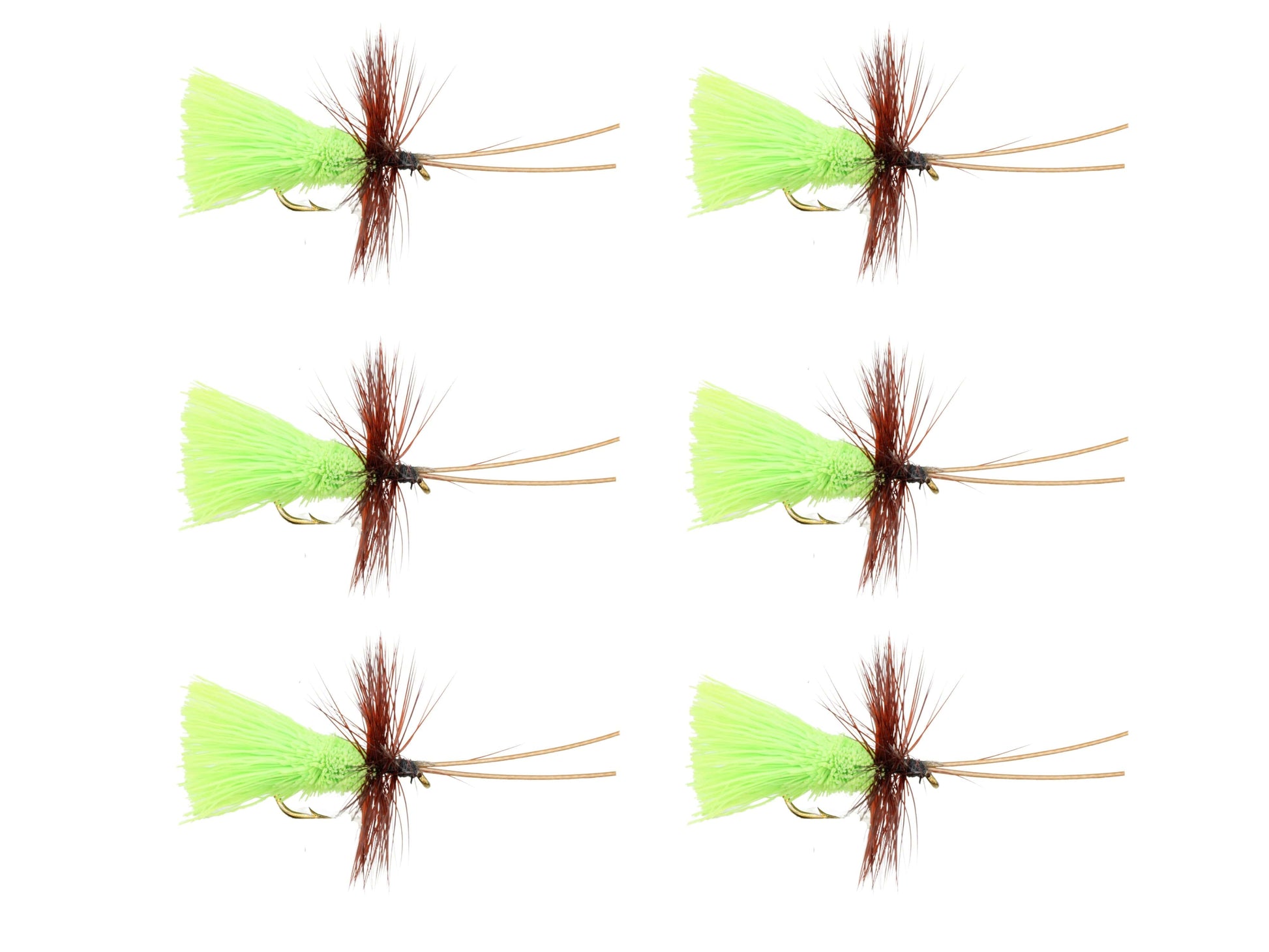 Wild Water Fly Fishing Chartreuse Goddard Caddis, Size 12 (Qty 6) | SendIt Sailing