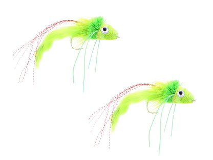 Wild Water Fly Fishing Chartreuse Rabbit Tail Diver, Size 1/0 (Qty 2) | SendIt Sailing