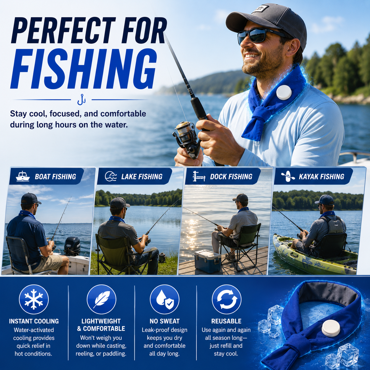 LITEGUEST Water Cooling Neck Wrap | Long-Lasting Outdoor Cooling Gear