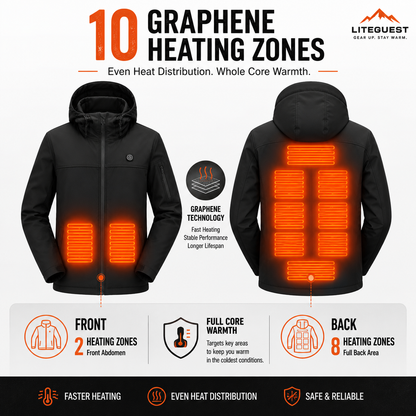 LITEGUEST 10-Zone Heated Softshell Jacket | USB Winter Jacket