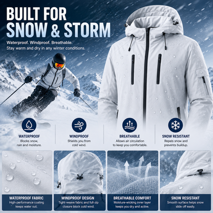 LITEGUEST 5-Zone Waterproof Heated Ski Jacket | USB Winter Coat