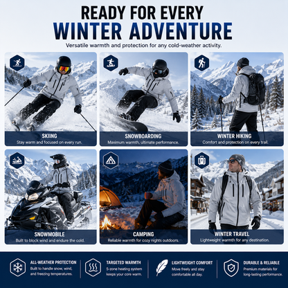 LITEGUEST 5-Zone Waterproof Heated Ski Jacket | USB Winter Coat