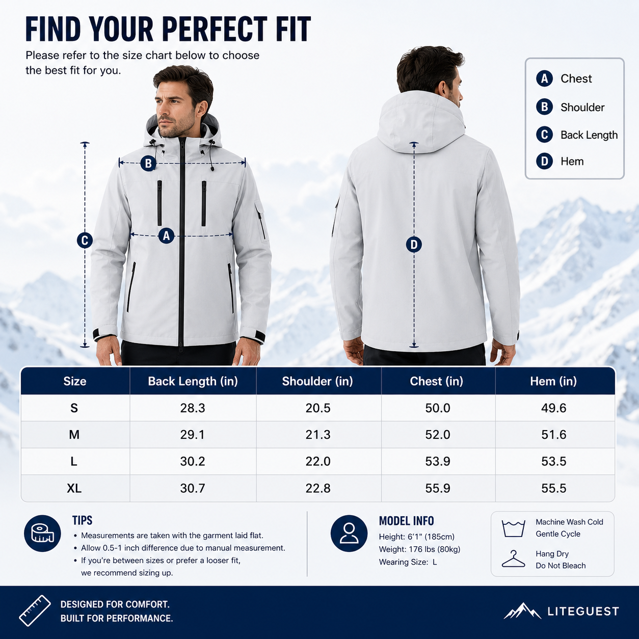LITEGUEST 5-Zone Waterproof Heated Ski Jacket | USB Winter Coat