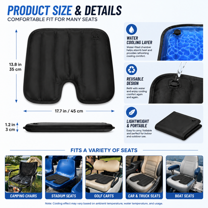 LITEGUEST Water Cooling Seat Cushion | Battery-Free Outdoor Cooling Pad
