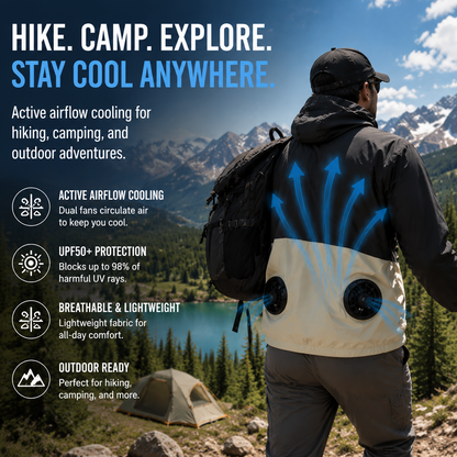 LITEGUEST UPF50+ Cooling Fan Jacket | Fishing, Hiking, Outdoor Cooling