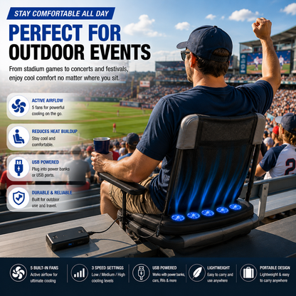 LITEGUEST 10-Fan Ventilated USB Cooling Seat Cushion