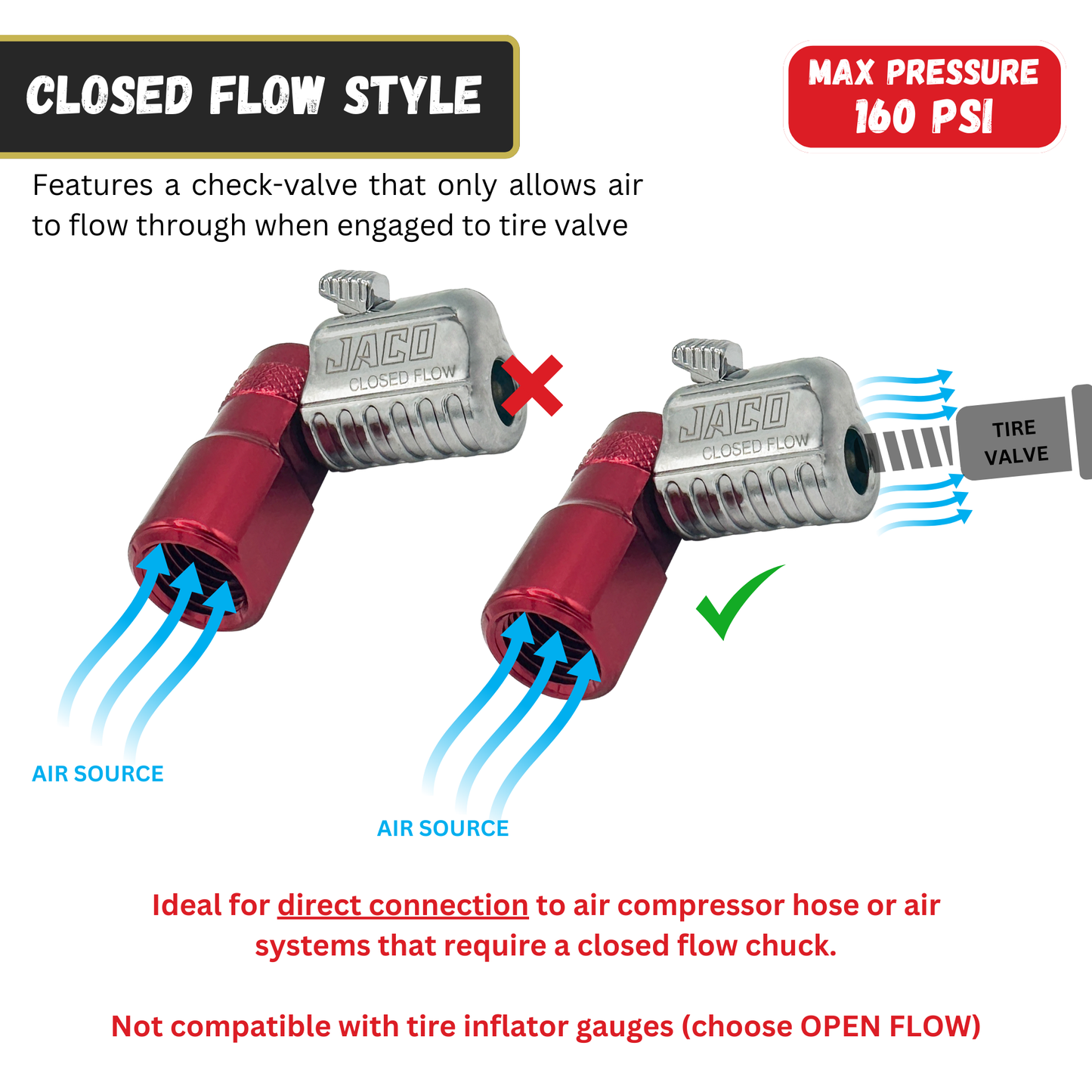 Lightning™ L2-Series Tire Air Chuck - 1/4" F-NPT