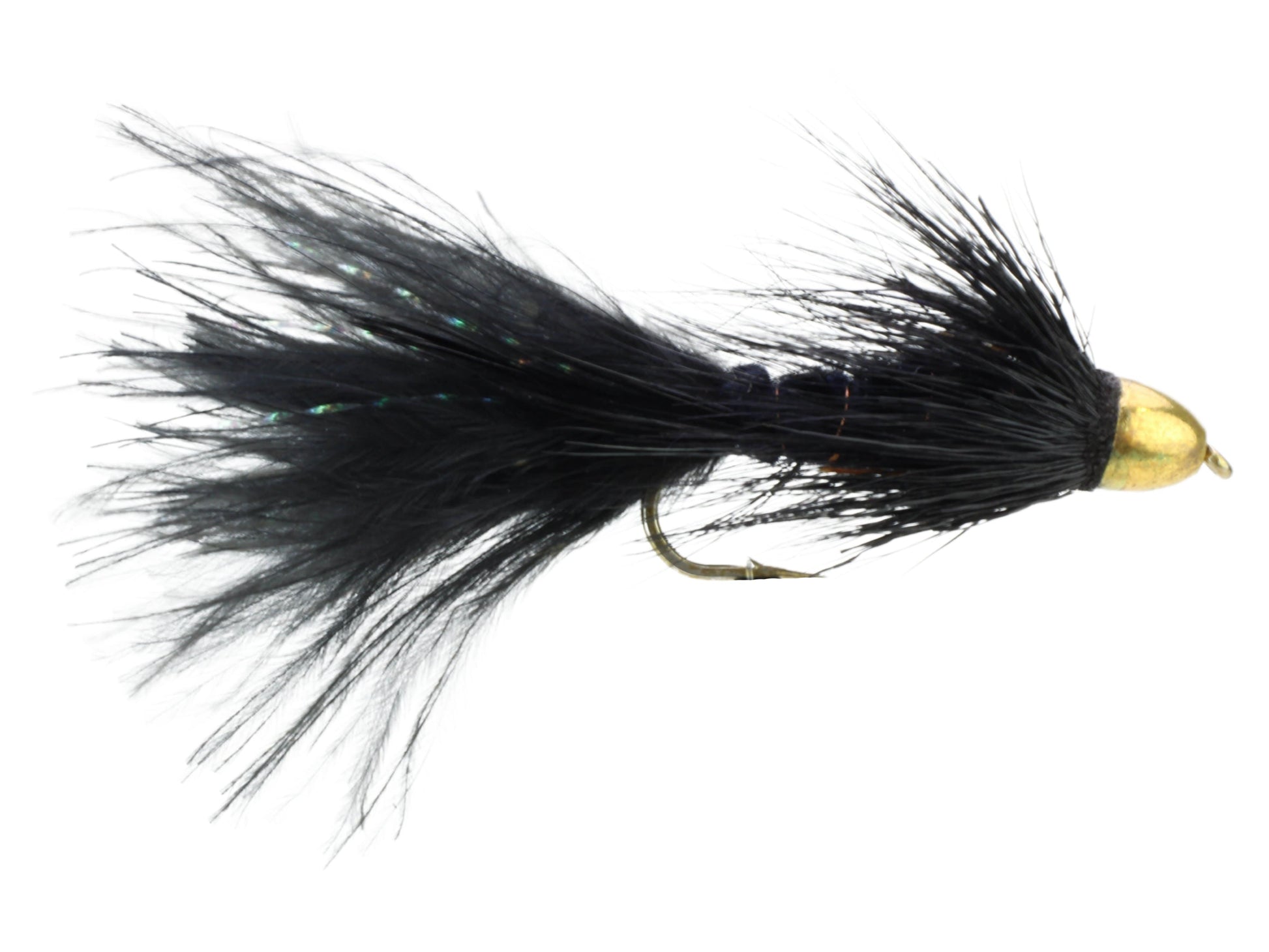 Wild Water Fly Fishing Cone Head Black Wooly Bugger, Size 6 (Qty 4) | SendIt Sailing