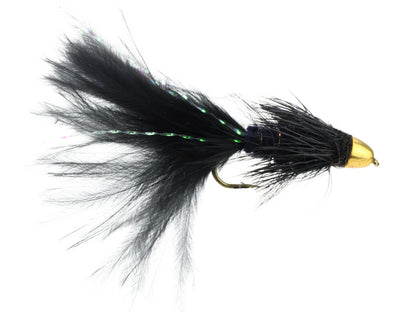 Wild Water Fly Fishing Cone Head Black Wooly Bugger, Size 8 (Qty 4) | SendIt Sailing