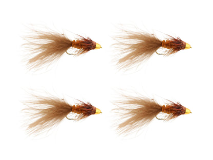 Wild Water Fly Fishing Cone Head Brown Wooly Bugger, Size 8 (Qty 4) | SendIt Sailing