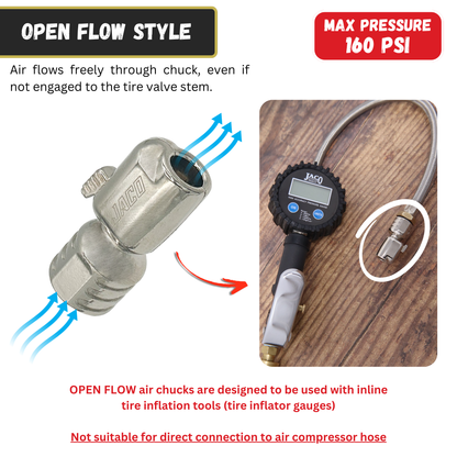 Lightning™ S-Series Tire Air Chuck | Open Flow, 1/4" F-NPT