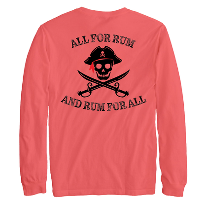 New York Freshwater Born "All For Rum and Rum For All" Men's Cotton Long Sleeve Shirt