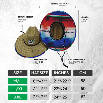 Straw Lifeguard Sun Hats for Adults - Patriotic