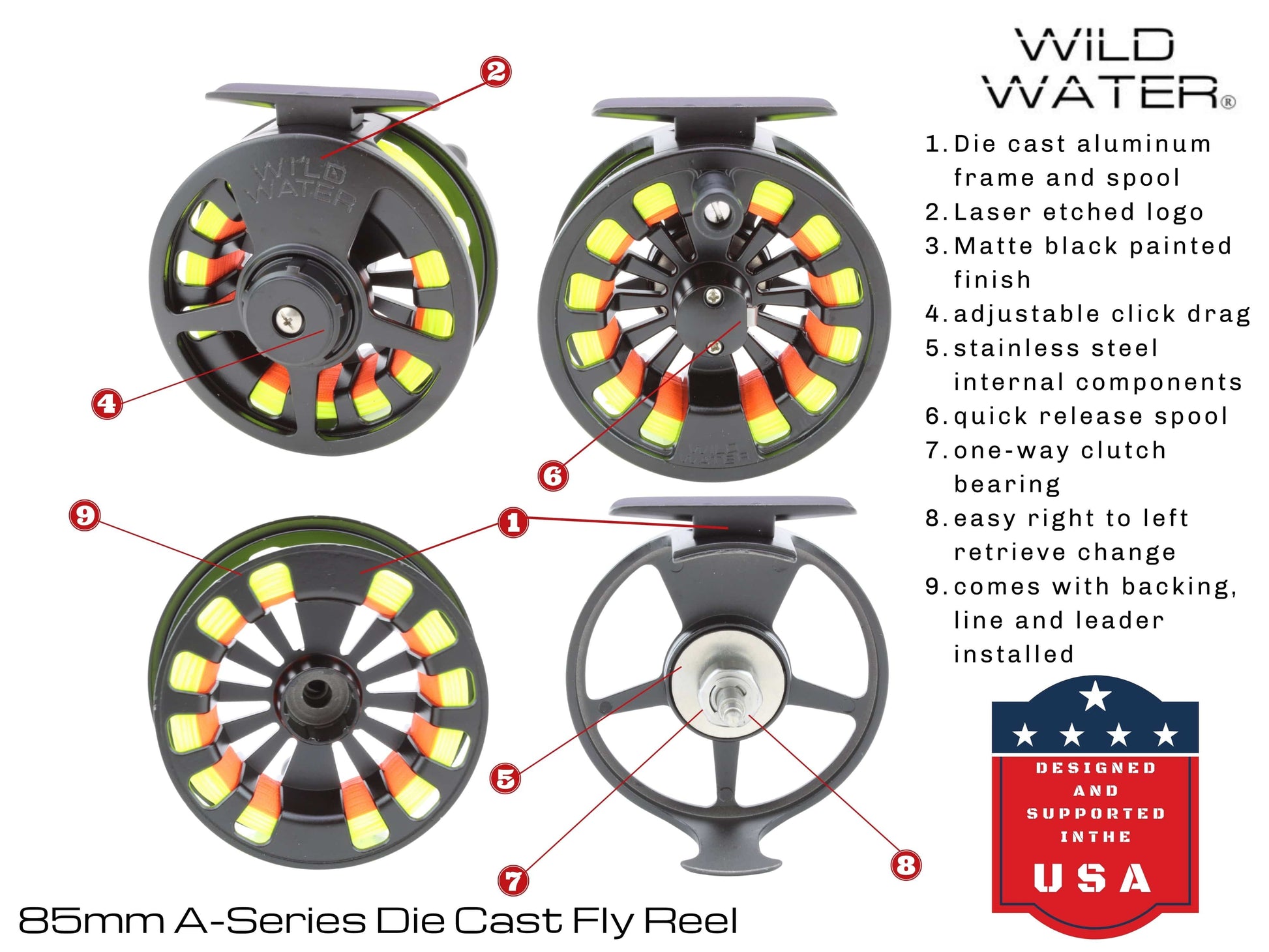 Wild Water Die Cast 5 Weight or 6 Weight Fly Reel | SendIt Sailing