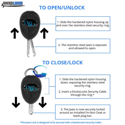 DocksLocks® Jaws SUP Paddleboard and Surfboard Anti-Theft Security Lock | SendIt Sailing