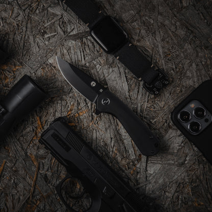 The Peasant Folding Pocket Knife Giftset for Men and Women (Black)