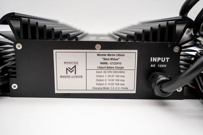 Triple Bank 12v, 12v & 24v marine waterproof Lead/AGM-Lithium charger