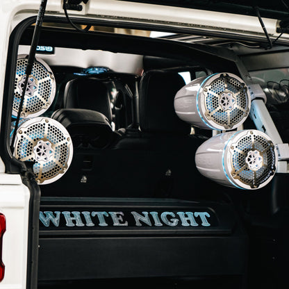 NXL 8" Marine and Powersports Towers LED RGB Lights 125 Watts Rms - Black Carbon Fiber