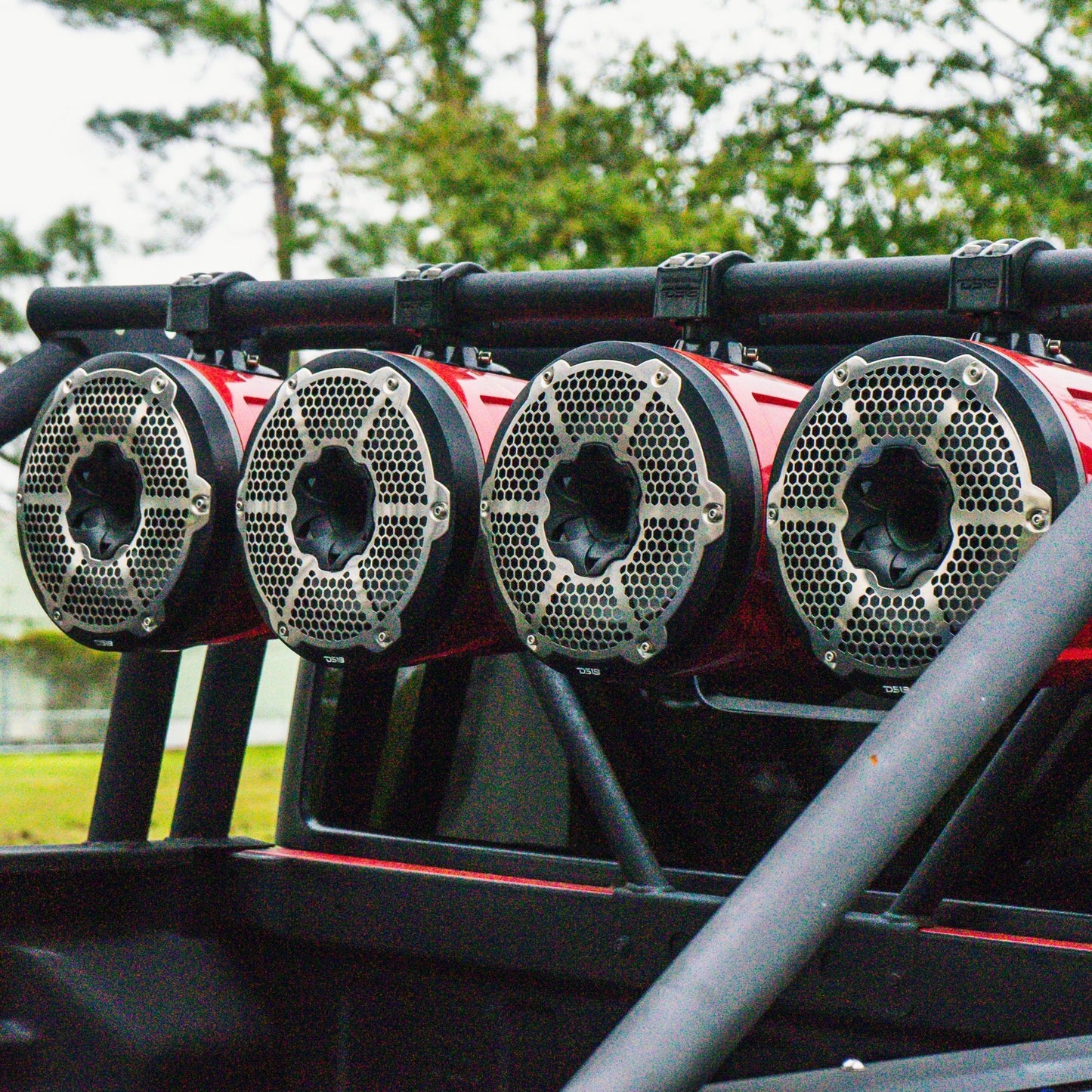 NXL 6.5" Marine and Powersports Towers LED RGB Lights 100 Watts Rms - Black Carbon Fiber